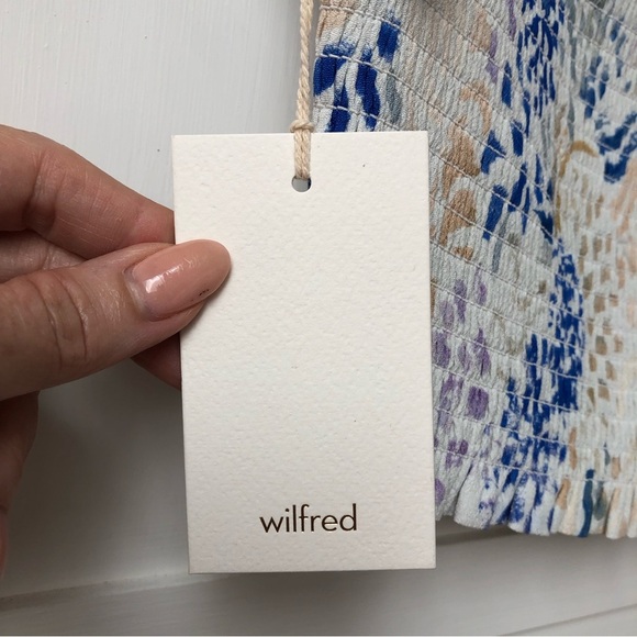 NWT Aritzia Wilfred smocked floral crop top pastel colors M - Picture 5 of 8